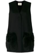 Fendi Fur-patch Tailored Waistcoat - Black