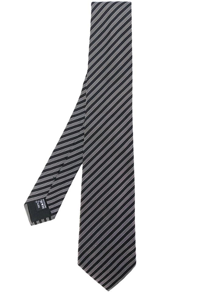 Giorgio Armani Woven Stripe Tie - Black