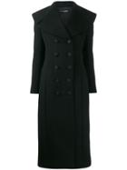 Dolce & Gabbana Oversized Lapel Long Coat - Black