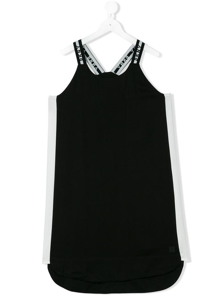 Dkny Kids - Logo Print Strap Dress - Kids - Lyocell/viscose - 14 Yrs, Black