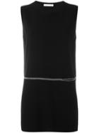 Fabiana Filippi Metallic Stripe Detail Knit Vest, Women's, Size: 50, Black, Silk/cashmere/virgin Wool