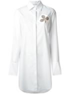 J.w.anderson Embellished Pocket Shirt Dress, Women's, Size: 10, White, Silk/cotton