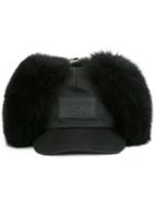 Dsquared2 Ski Baseball Cap, Men's, Size: Small, Black, Fox Fur/polyamide/polyester/viscose