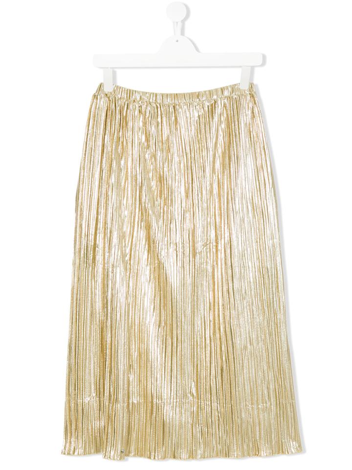 Diesel Kids Plissé Metallic Skirt