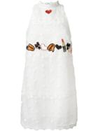 Giamba Embroidered Short Dress, Women's, Size: 40, White, Polyester