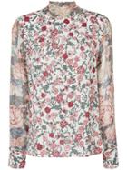 See By Chloé Floral Print Neck Tie Blouse - White