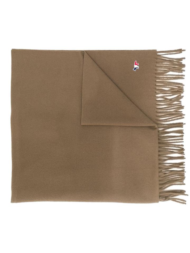 Maison Kitsuné Tricolour Fox Scarf - Brown