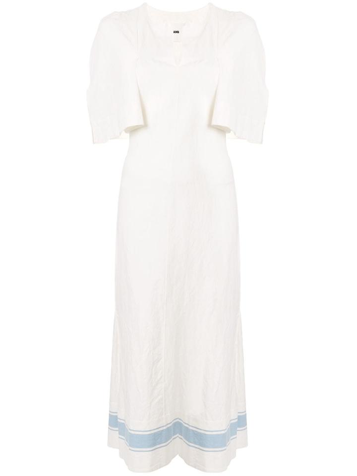 Jil Sander Striped Hem Dress - White