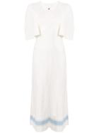 Jil Sander Striped Hem Dress - White