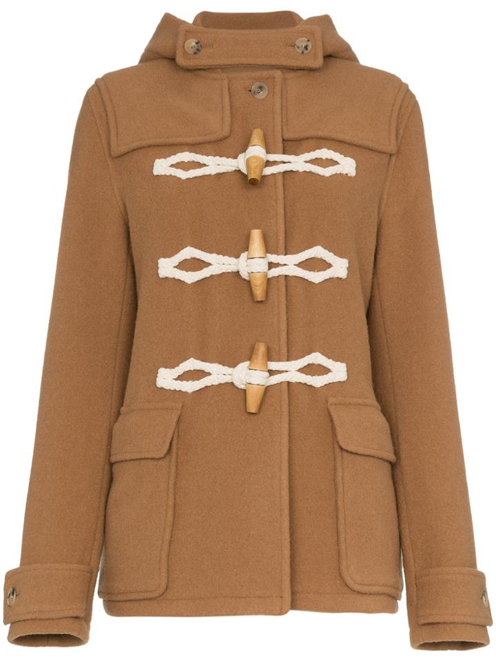 Jw Anderson Hooded Duffle Coat - Brown