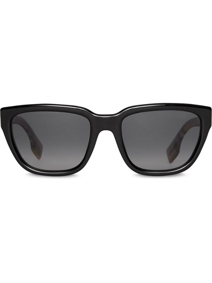 Burberry Vintage Check Detail Square Frame Sunglasses - Brown