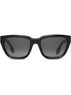 Burberry Vintage Check Detail Square Frame Sunglasses - Brown