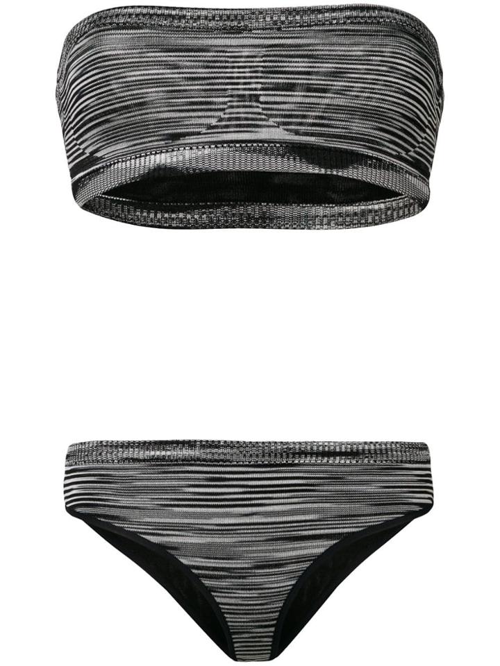 Missoni Mare Striped Knit Bikini - Black