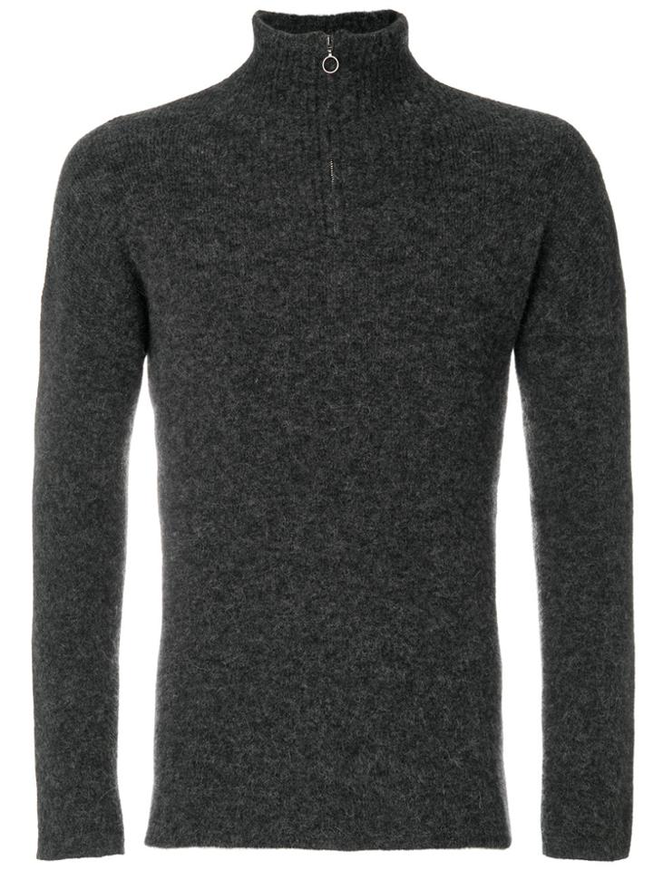 Roberto Collina Zipped Pull-over Sweater - Grey
