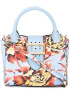 Burberry Floral Print Tote, Women's, Blue