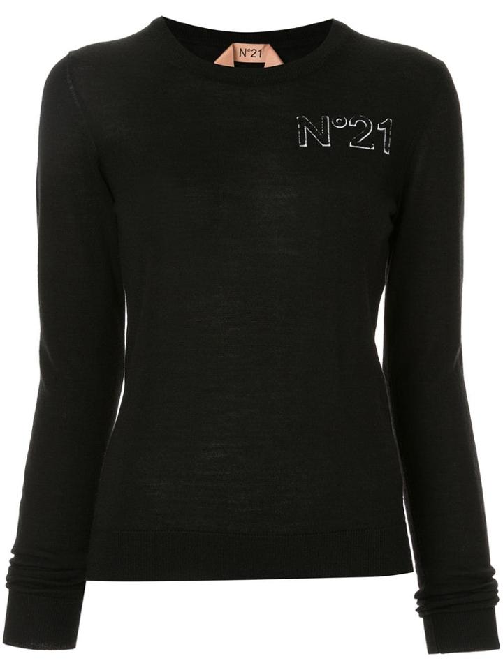 Nº21 Chest Logo Jumper - Black