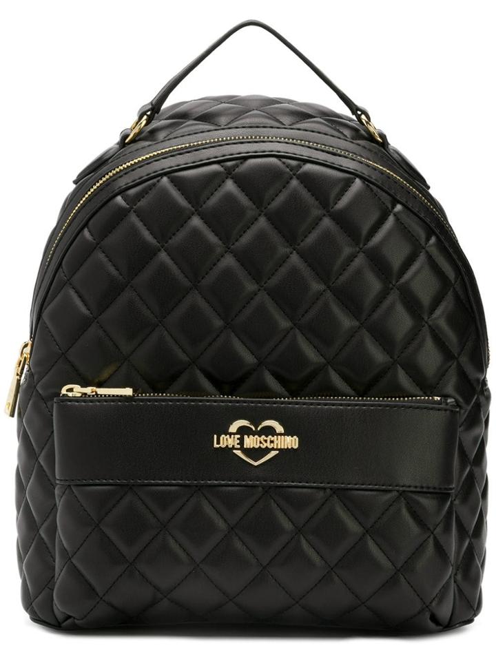 Love Moschino Diamond Quilted Backpack - Black