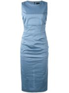 Eggs - Ruched Fitted Dress - Women - Cotton/polyamide/spandex/elastane - 44, Blue, Cotton/polyamide/spandex/elastane
