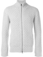 Lanvin Cable Knit Cardigan, Men's, Size: 48, Grey, Merino