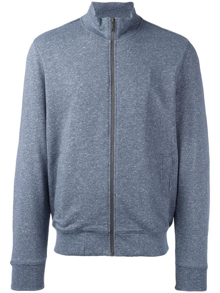 Sunspel Zipped Sweatshirt, Men's, Size: Large, Blue, Cotton