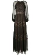 Tadashi Shoji Embroidered Detail Longsleeved Dress - Black
