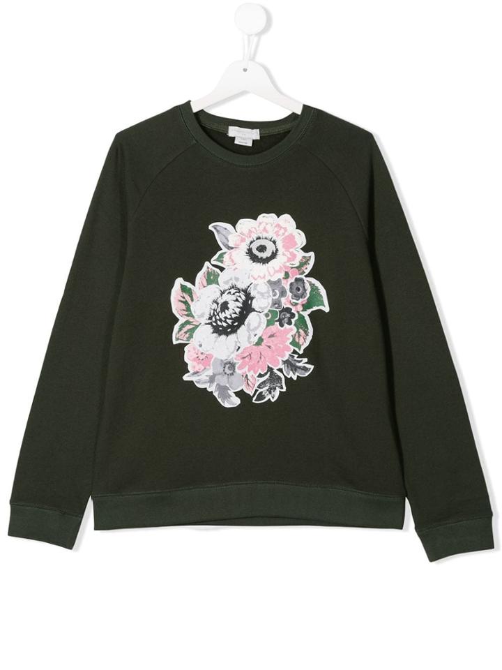 Stella Mccartney Kids Teen Flower Bouquet Print Sweatshirt - Green