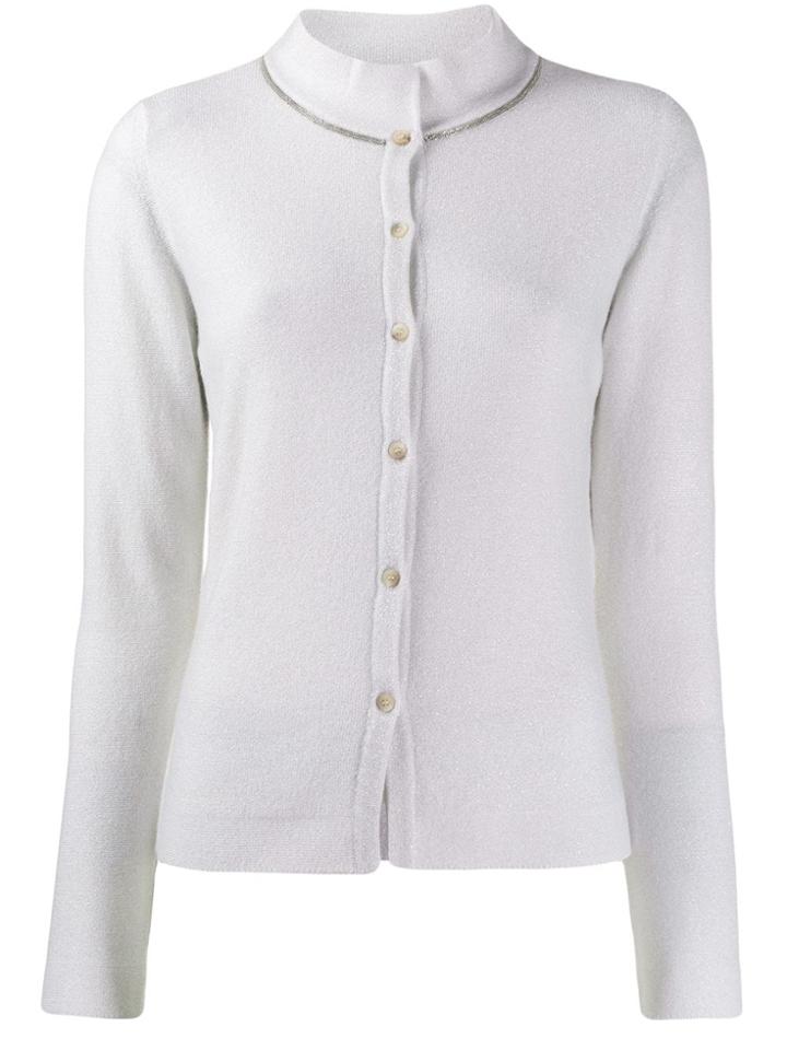 Fabiana Filippi Slim-fit Funnel Neck Cardigan - Neutrals