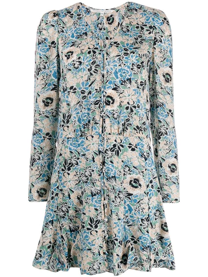 Veronica Beard Floral Flared Dress - Blue