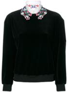 Vivetta - Embroidered Collar Blouse - Women - Polyester/spandex/elastane - 42, Black, Polyester/spandex/elastane
