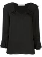 Philosophy Di Lorenzo Serafini Ruffle Detail Blouse, Women's, Size: 38, Black, Polyester