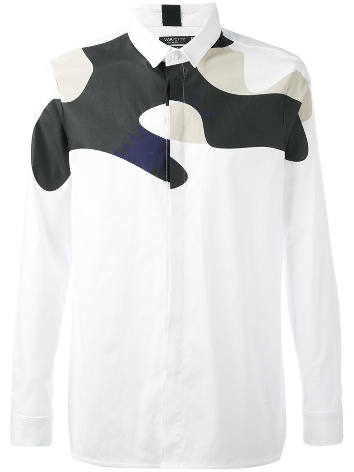 Var/city - Camouflage Shirt - Men - Cotton/spandex/elastane - L, White, Cotton/spandex/elastane