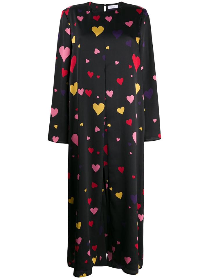 Racil Heart Print Midi Dress - Black