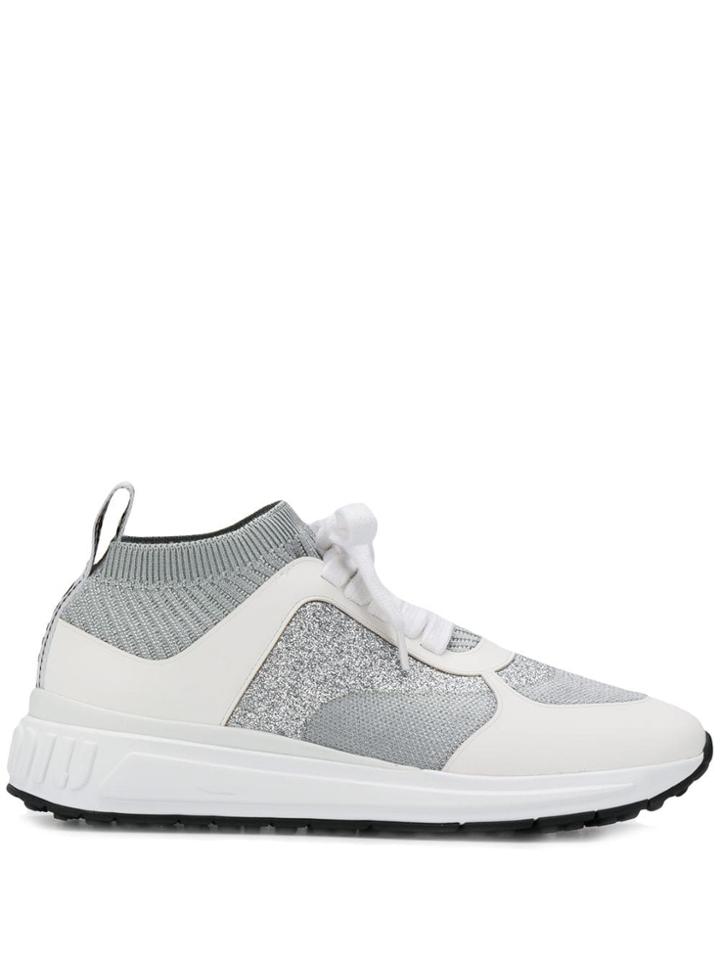 Miu Miu Glitter Sneakers - Silver