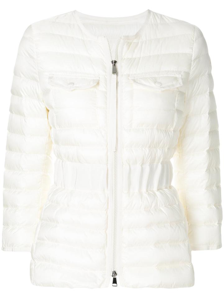 Moncler Fitted Padded Jacket - White