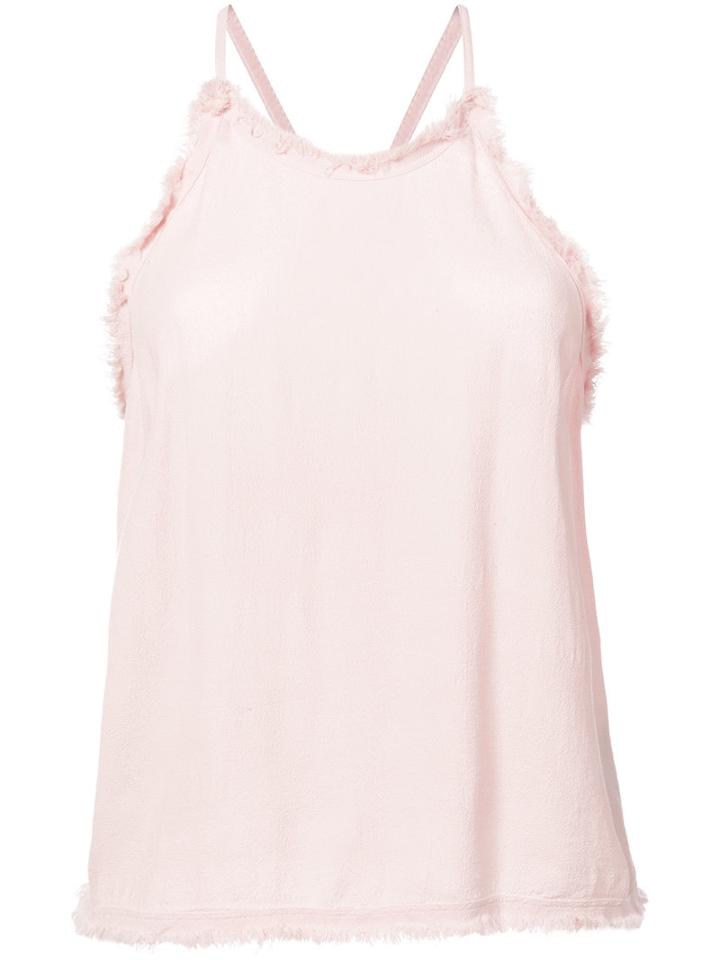 Raquel Allegra - Frayed Hem Racerback Tank - Women - Rayon - 2, Pink/purple, Rayon