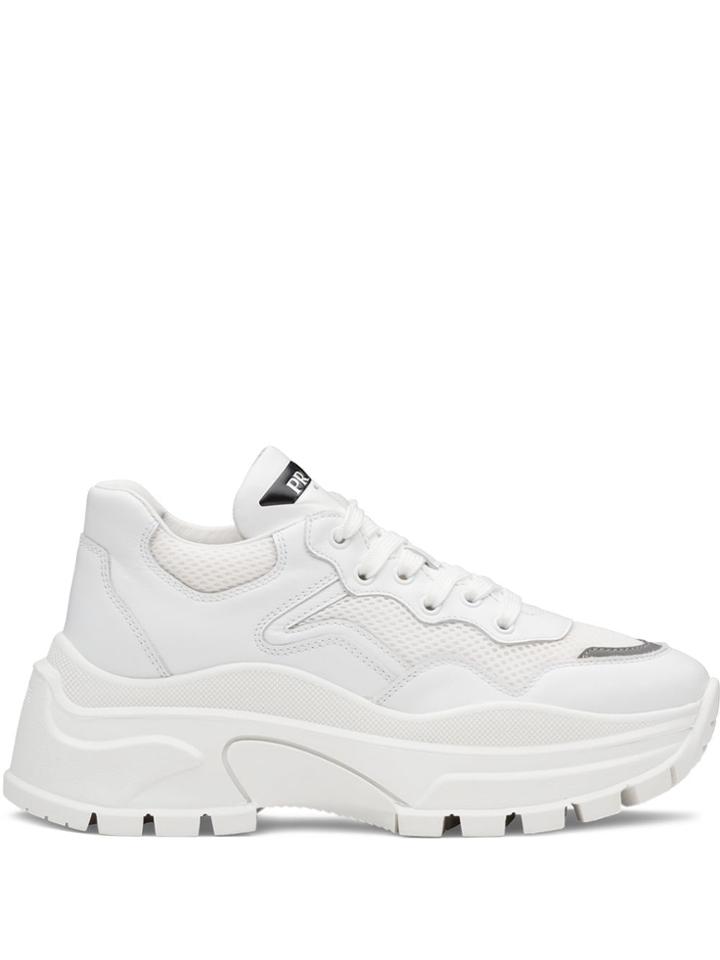 Prada Chunky Panelled Sneakers - White