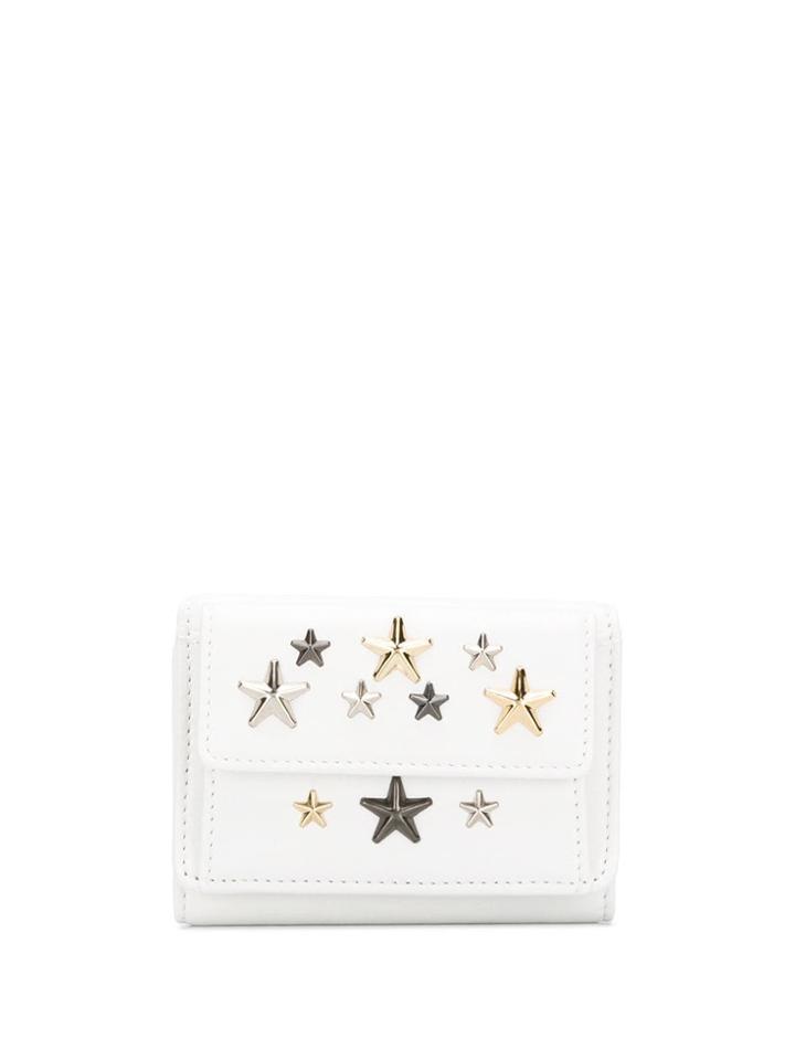 Jimmy Choo Star-studded Tri-fold Wallet - White