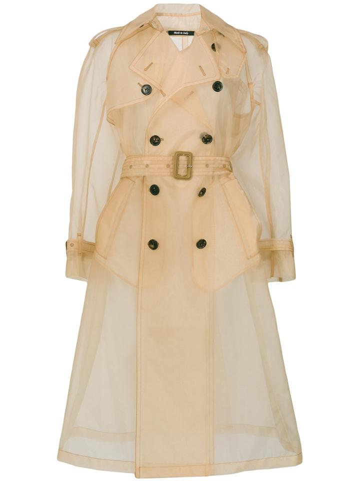 Maison Margiela Semi Sheer Trench Coat - Nude & Neutrals