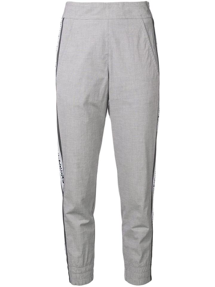 Dondup Logo Tape Cropped Trousers - Grey