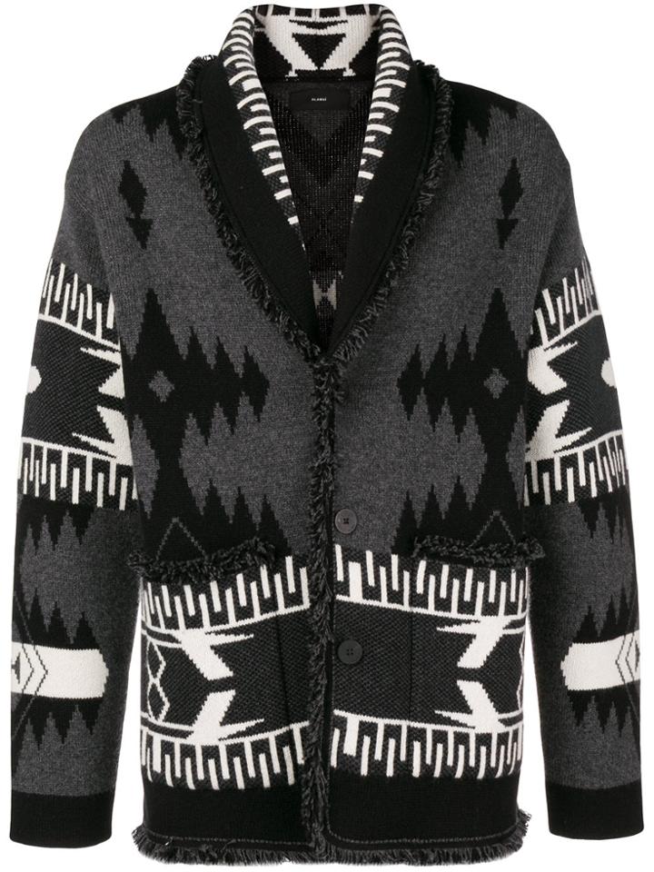 Alanui Patterned Shawl Collar Cardigan - Grey