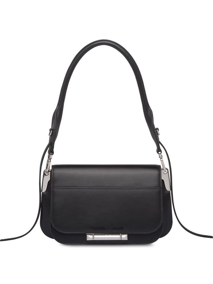 Prada Sibylle Leather Shoulder Bag - Black