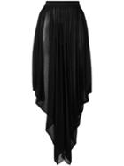 Balmain - Asymmetric Waterfall Maxi Skirt - Women - Polyamide/viscose - 34, Women's, Black, Polyamide/viscose