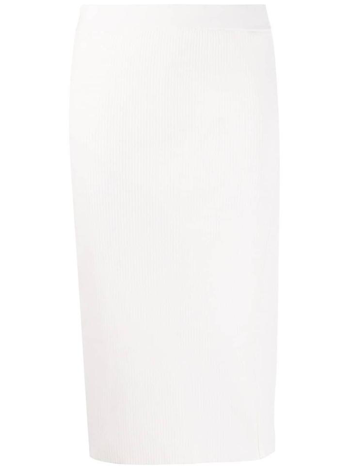 Jonathan Simkhai Ribbed Knit Midi Skirt - White