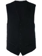 Hannes Roether - Knitted Waistcoat - Men - Cotton/wool - S, Black, Cotton/wool