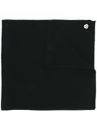 Moncler Logo Patch Scarf, Women's, Black, Virgin Wool