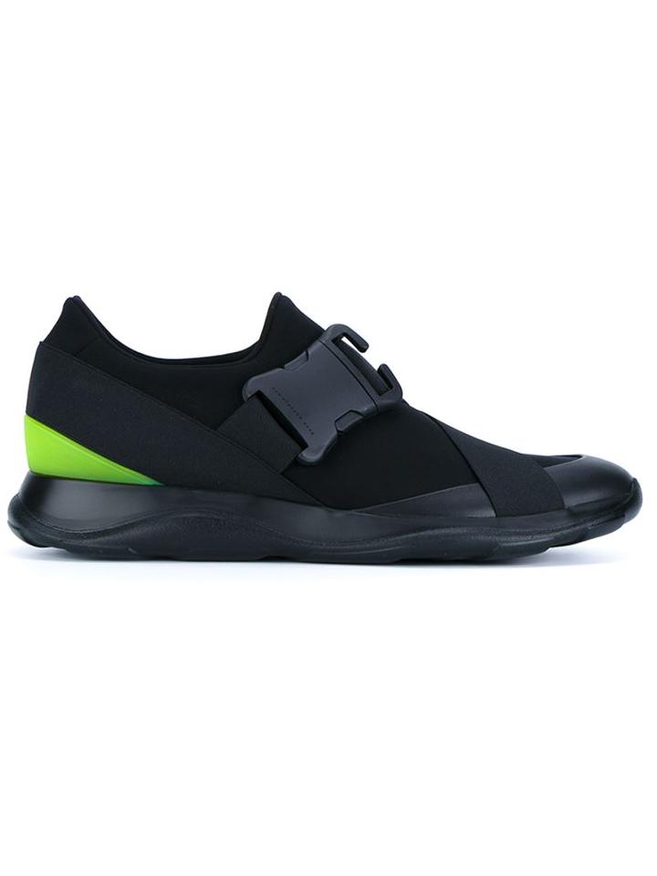 Christopher Kane Leather And Neoprene Trainers, Men's, Size: 45, Black, Leather/neoprene/spandex/elastane/rubber