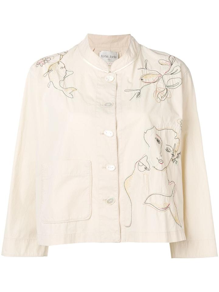 Forte Forte Embroidered Detail Shirt - Neutrals
