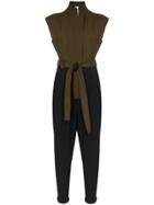 Loewe Sleeveless Belted Jumpsuit - Green