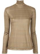 Rokh Checked Print Blouse - Brown