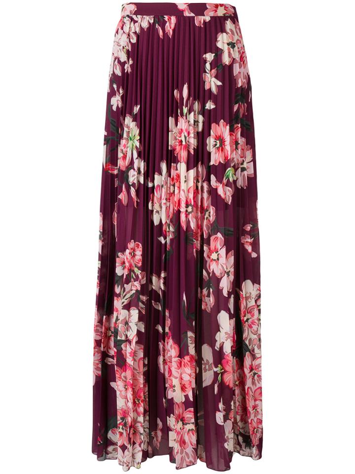 Liu Jo Floral Pleated Maxi Skirt - Red